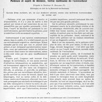 1554 - Page 1511 - Partie scientifique. Travaux originaux. La clinique obstétricale au goût du jour. Patience et esprit de décision, vertus cardinales de l’accoucheur, d’après le Docteur P. Balard [G. Fischer]. Savoir être patient, et, le cas échéant décidé, exige une maîtrise particulière de notre art / La mise en pratique de ces vertus cardinales de l’accoucheur