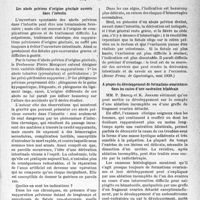 1560 - Page 1517 - Partie scientifique. L’actualité scientifique. La Presse. Les abcès pelviens d’origine génitale ouverts dans l’intestin [(Revue français. de Gynécologie, mai 1939.)] / A propos du développement de formations ovariennes dans les suites d’une castration bilatérale [(La Médecine, avril 1939.)] / Cycle ovarien et courbes thermiques. Utilisation pour le diagnostic de la date de l’ovulation [(Soc. français. de Gynécologie, février 1939.)]