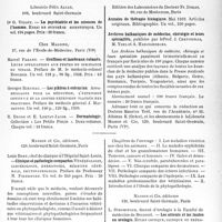 1622 - Page 1579 - Partie scientifique. L’actualité scientifique. Les Livres. Les Livres qui viennent de paraître.. / Clinique et pathologie comparées, Louis Bory, Masson et Cie, éditeurs, Paris / Les erreurs et les fautes en urologie, L. Strominger, Masson et Cie, éditeurs, Paris