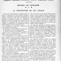 1628 - Page 1585 - Partie professionnelle. Bulletin de l’Actualité. La proposition de loi Cousin [Dr Raphaël Massart]