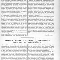 1632 - Page 1589 - Partie professionnelle. Bulletin de l’Actualité. Hospices et hôpitaux - Réorganisation du service chirurgical les droits acquis. Le problème de l’habitation en hauteur ou en surface / Exercice illégal - Examens et diagnostics faits par un radiesthésiste