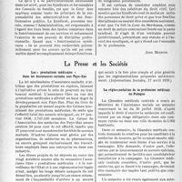 1635 - Page 1592 - Partie professionnelle. L’actualité professionnelle. Informations judiciaires. Les « prestations médicales » dans les Assurances sociales aux Pays-Bas [Jean Mignon] [(Informations sociales, 17 avril 1939.)] / La réglementation de la profession médicale en Pologne [(Informations sociales, 10 avril 1939,)] / La Presse et les Sociétés