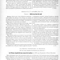 1641 - Page 1598 - Partie professionnelle. L’actualité professionnelle. Revue bibliographique. Le Comte d’Orsoy, par Pierre Chaulaine, Paris, 1939, Emile-Paul frères, édit [J. Noir] / Délivrez-les du mal, par Vérine, Editions Spas Paris (Ve) / Le Prince impérial aux eaux de Luchon (en 1867), par Raymond et Pierre Momnéry, Les Editions Universitaires de Strasbourg