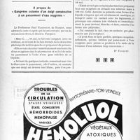 1669 - Page 1626-XVI - A travers l’officiel. Révision des pensions abusives / A propos de « Gangrène cutanée d’un doigt consécutive à un pansement d’eau oxygénée » [Dr Fauquet]