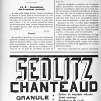 1715 - Page 1672-LXVI - Correspondance. Accidents du travail. Accident survenu à une jeune fille travaillant chez son père / Prescriptions des honoraires accidents