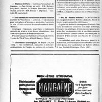 1731 - Page 1688-X - Dernières nouvelles. Dispensaires anti-tuberculeux de la Loire-Inférieure / Hôpitaux de Paris / Asile national de convalescents de Saint-Maurice / Conférences cardiologiques de Royat / Pour faciliter aux malades, aux vieillards le port du masque à gaz / Prix -du " Bulletin médical "