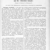 1748 - Page 1705 - Partie scientifique. Travaux originaux. La clinique au goût du jour. Certains maigres, névropathes, dyspeptiques ou débiles constitutionnels sont des « tuberculeux manqués », d’après le Docteur R. Burnand. Il s’agit d’une imprégnation tuberculeuse, apyrétique en permanence