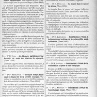 1754 - Page 1711 - Partie scientifique. L’actualité scientifique. Les Thèses. Contribution à l’étude des hernies épigastriques. Les rapports de leur symptomatologie avec le syndrome vagal, par Dr L. Douvion, (Thèse 1938) / Les blocages partiels avec bradycardie au cours des infarctus du myocarde, par Dr B. Guiu, (Thèse 1939.) / Quelques temps principaux du diagnostic de la stérilité conjugale. Travail de la consultation contre la stérilité conjugale de la Maternité de Lariboisière, par Dr P. Ferrasson, (Thèse 1939.) / La biopsie dans le cancer du larynx, par Dr D. Mitracos (Thèse 1938,) / Contribution à l’étude de la transmission hydrique de la poliomyélite aiguë épidémique, par Dr D. Zartarla, (Thèse 1939,) / Contribution à l’étude de la criminologie an point de vue biologique, par Dr M. Altman, (Thèse 1939.) / Contribution à l’étude de l’auxothérapie rénale, par Dr I. Anencov (Thèse 1939.)