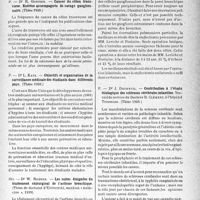 1808 - Page 1763 - Partie scientifique. L'actualité scientifique. Les Thèses. Cancer du côlon transverse. Exérèse accompagnée de curage ganglionnaire, par Dr R. Gontier, (Thèse 1939.) / Objectifs et organisation de la surveillance médicale des étudiants dans différents pays, par Dr L. Katz, (Thèse 1939.) / Les suites éloignées du traitement chirurgical de l’asthme bronchique, par Dr W. Rozner, (Thèse de doctorat d’Université, mention « médecine », 1939) / Contribution à l’étude étiologique des scléroses cérébrales infantiles. Travail du service du Docteur R. Clément, à l’hôpital Trousseau, par Dr J. Doudeuil, (Thèse 1939.)