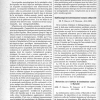 1871 - Page 1820 - Partie scientifique. L'actualité scientifique. Les Sociétés Savantes. Paris. Société médicale des hôpitaux de Paris. Sur un cas de syringo-myélobulbie survenue après une méningite cérébro-spinale, (24-3-1939) / Épidémiologie de la leishmaniose humaine à Marseille, (31-3-1939) / Recherches sur l’endémie de leishmaniose canine à Marseille, (31-3-1939)
