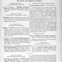 1872 - Page 1821 - Partie scientifique. L'actualité scientifique. Les Livres. Les Livres qui viennent de paraître… / Obésité et maigreur. Régimes rationnels, par J.-A. Huet et G. Godlewsky, Jean Flory, éditeu, Paris