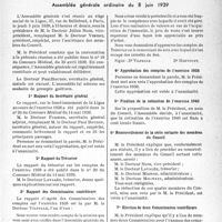 1888 - Page 1837 - Partie professionnelle. Bulletin de l’Actualité. Ligue médicale de défense professionnelle, " Le Sou Médical ". Assemblée générale ordinaire du 8 juin 1939