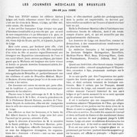 1890 - Page 1839 - Partie professionnelle. Bulletin de l’Actualité. Nos réunions médicales. Les journées médicales de Bruxelles, (24-28 juin 1939) [G. Lavalée]