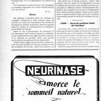 1895 - Page 1844-LXII - Correspondance. Accidents. Accident survenu à un voyageur transporté en autocar / Envoi du certificat initial de l’accident