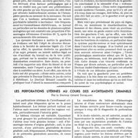 1919 - Page 1868 - Partie scientifique. Travaux originaux. Quelques données sur le problème des gauchers, par le Docteur Lévy-Bruhl / Les perforations utérines au cours des avortements criminels, par le Docteur Gérard Toublanc