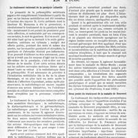 1922 - Page 1871 - Partie scientifique. L’actualité scientifique. La Presse. Le traitement rationnel de la paralysie infantile [(Journal des Praticiens, 6 mai 1939.)] / Deux points du traitement de la maladie de Bouveret [(Paris Médical 6 mai 1939.)]