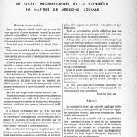 1928 - Page 1877 - Partie professionnelle. Bulletin de l’Actualité. Le secret professionnel et le contrôle en matière de médecine sociale
