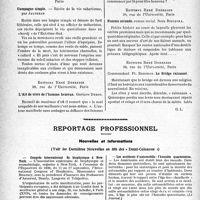 1931 - Page 1880 - Partie professionnelle. Bulletin de l’Actualité. Bibliographie. Campagne simple, par Jauseran, René Debresse, éditeur, Paris / L’Art de vivre de l’homme heureux, par Gustave Deroo, Editions René Debresse, Paris / Femme seconde, par Nora Biolecka, Editions René Debresse / Le Bridge raisonné, par Ft. Berthon, Editions René Debresse, Paris / Reportage professionnel. Nouvelles et Informations. Congrès international de biophysique à New-York / Les accidents d’automobile: l’honnête quarantaine