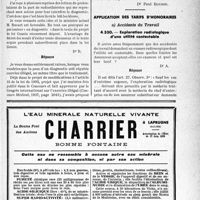 1938 - Page XLI-1887 - Correspondance. Questions diverses. Exercice illégal. Le diagnostic / Application des tarifs d’honoraires. a) Accidents du Travail. Exploration radiologique d’une utilité contestable