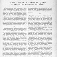 1956 - Page 1905 - Propos du jour. La lutte contre le cancer en France. Le cancer de l’estomac au début [J. Noir]