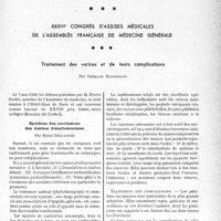1980 - Page 1929 - Partie scientifique. L'actualité scientifique. Les Congrès. XXXVIe Congrès d’assises médicales de l'assemblée français de médecine générale. Traitement des varices et de leurs complications, par Germain Blechmann. Synthèse des conclusions des Assises départementales, par Henri Godlewski