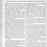 2037 - Page 1986 - Partie professionnelle. L’actualité professionnelle. Informations judiciaires. Le libre-choix du médecin à l’hôpital est légal à condition que le service public soit assuré