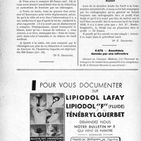 2045 - Page 1994-XL - Correspondance. Application des tarifs d'honoraires. Accidents du travail. Réduction de fracture de l’humérus. Transport du blessé et aide à l’opération / Radio d'un doigt / Anesthésie donnée par une infirmière