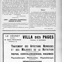 2046 - Page XLI-1995 - Correspondance. Application des tarifs d'honoraires. Accidents du travail. Anesthésie donnée par une infirmière / Infiltrations anesthésiques. Méthode de Leriche