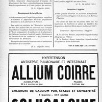 2061 - Page 2010-XII - A travers l’officiel. Affectation d’un inspecteur départemental d’hygiène / Enseignement de la médecine / Hôpitaux psychiatriques / Inspection d’hygiène