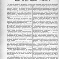 2077 - Page 2026 - Partie professionnelle. Bulletin de l’Actualité. Un médecin qui a prêté un serment peut-il se dire médecin assermenté ?
