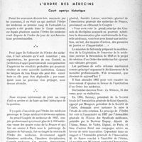 2102 - Page 2051 - Propos du jour. L’ordre des médecins. Court aperçu historique [J. Noir]