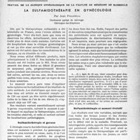 2104 - Page 2053 - Partie scientifique. Travaux originaux. Travail de la clinique gynécologique de la faculté de médecine de Marseille. La sulfamidothérapie en gynécologie, par Jean Figarella