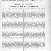2116 - Page 2065 - Partie professionnelle. Bulletin de l’Actualité. Le privilège du médecin et du pharmacien