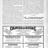 2128 - Page XXXIX-2077 - Correspondance. Accidents et maladies professionnelles. Frais médicaux et pharmaceutiques postérieurs à la consolidation de la blessure / Le tarif des accidents du travail n’est pas limitatif dans l’agriculture