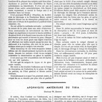 2149 - Page 2098 - Partie scientifique. Travaux originaux. L'absorption du catgut dans l'organisme [G. Lavalée] / Apophysite antérieure du tibia, Docteur W. Renou