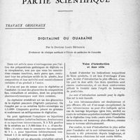 2184 - Page 2133 - Partie scientifique. Travaux originaux. Digitaline ou ouabaïne, par le Docteur Louis Béthoux