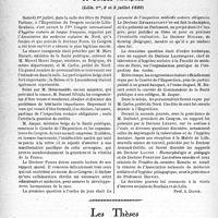 2193 - Page 2142 - Partie scientifique. L’actualité scientifique. Les Congrès. IVe Congrès international d’hygiène scolaire de langue français, (Lille, 1er, 2 et 3 juillet 1939) [Prof. A. David] / Les Thèses. Le rôle biologique de l’hyposulfite de soude, par Dr G. Kouchner, (Thèse 1939.)