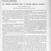 2272 - Page 2221 - Partie scientifique. Travaux originaux. Les terreurs nocturnes dans la pratique médicale infantile, par M. le Docteur R. Liège