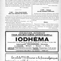 2287 - Page 2236-XXXIV - Correspondance. Application des tarifs d’honoraires. a) Accidents du Travail. Radiographie des doigts / Pose d’une broche dans une réduction de fracture / Sutures sur des membres différents