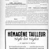 2295 - Page 2244-XLII - Correspondance. Application des tarifs d’honoraires. b) Assurances sociales. Note du Docteur Fernand Decourt, concernant le traitement radiothérapique d’adénopathies multiples / Soins médicaux en cas de maladie durant une grossesse / Radioscopie et radiographie