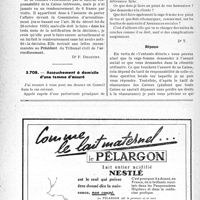 2297 - Page 2246-XLIV - Correspondance. Application des tarifs d’honoraires. b) Assurances sociales. Remboursement Inexplicable à 6 francs par visite / Accouchement à domicile d'une femme d’assuré