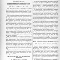 2321 - Page 2270 - Partie scientifique. L’actualité scientifique. Les Sociétés Savantes. Paris. Académie de médecine. Étude expérimentale de la vaccination au B. C. G. par piqûres cutanées ou scarifications de la peau, (27-6-1939) / La vaccination au B. C. G. par scarification chez l’enfant, (27-6-1939) / Sur la composition chimique des fruits de néflier, (27-6-1939)