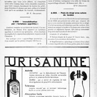 2332 - Page XXXIX-2281 - Correspondance. Application des tarifs d’honoraires. a) Accidents du Travail. Explications techniques utiles à fournir en cas d'accident du travail en cas de visites multipliées / Immobilisation par « tarlatane apprêtée » / Plaie de doigt avec suture de tendon