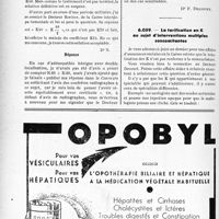 2335 - Page 2284-XLII - Correspondance. Application des tarifs d’honoraires. b) Assurances sociales. Adénopathie avec double localisation / La tarification en K au sujet d’interventions multiples concomitantes