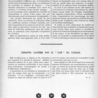 2355 - Page 2304 - Partie scientifique. Travaux originaux. Deux tumeurs du sein consécutives à un traumatisme unique, par M. le Docteur Hardouin / Dermites causées par le " cuir " du casque