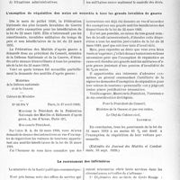 2368 - Page 2317 - Partie professionnelle. Documentation du temps de guerre. L’exemption de réquisition des autos est accordée à tous les grands invalides de guerre / Le recrutement des infirmières