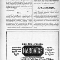 2375 - Page 2324-XXXVIII - Correspondance. Accidents. Cumul de rente accidents et de pension d’invalidité des Assurances sociales / L’état antérieur dans les accidents du travail
