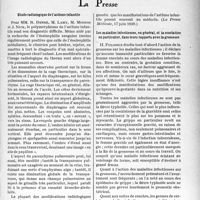 2422 - Page 2367 - Partie scientifique. L’actualité scientifique. La Presse. Étude radiologique de l’asthme infantile [(La Presse Médicale, 17 juin 1939.)] / Les maladies infectieuses, en général, et la scarlatine en particulier, dans leurs rapports avec la grossesse [(L’Algérie Médicale, avril 1939.)]