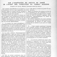 2424 - Page 2369 - Partie professionnelle. Sur l’adaptation du service de santé de l’avant aux conditions du combat moderne, d’après le Dr Rouen