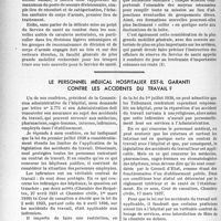 2425 - Page 2370 - Partie professionnelle. Sur l’adaptation du service de santé de l’avant aux conditions du combat moderne, d’après le Dr Rouen / Le personnel médical hospitalier est-il garanti contre les accidents du travail ?